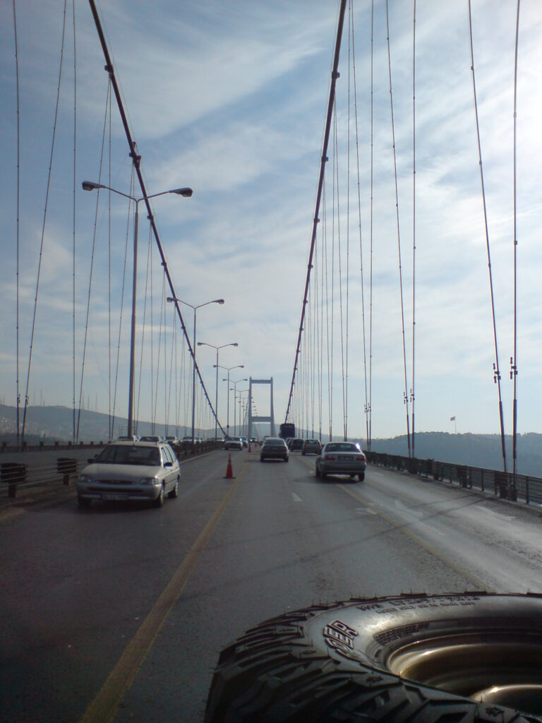 Crossing the Fatih Suspension bridge