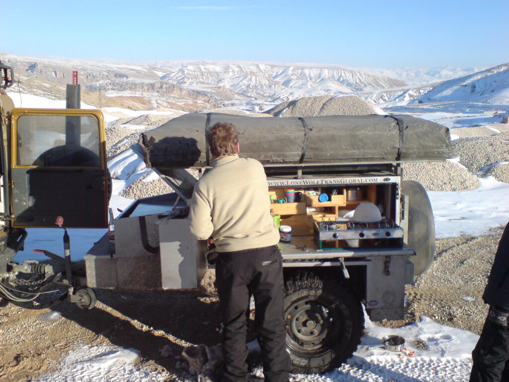 Rowan cooking lunch at 6500ft!