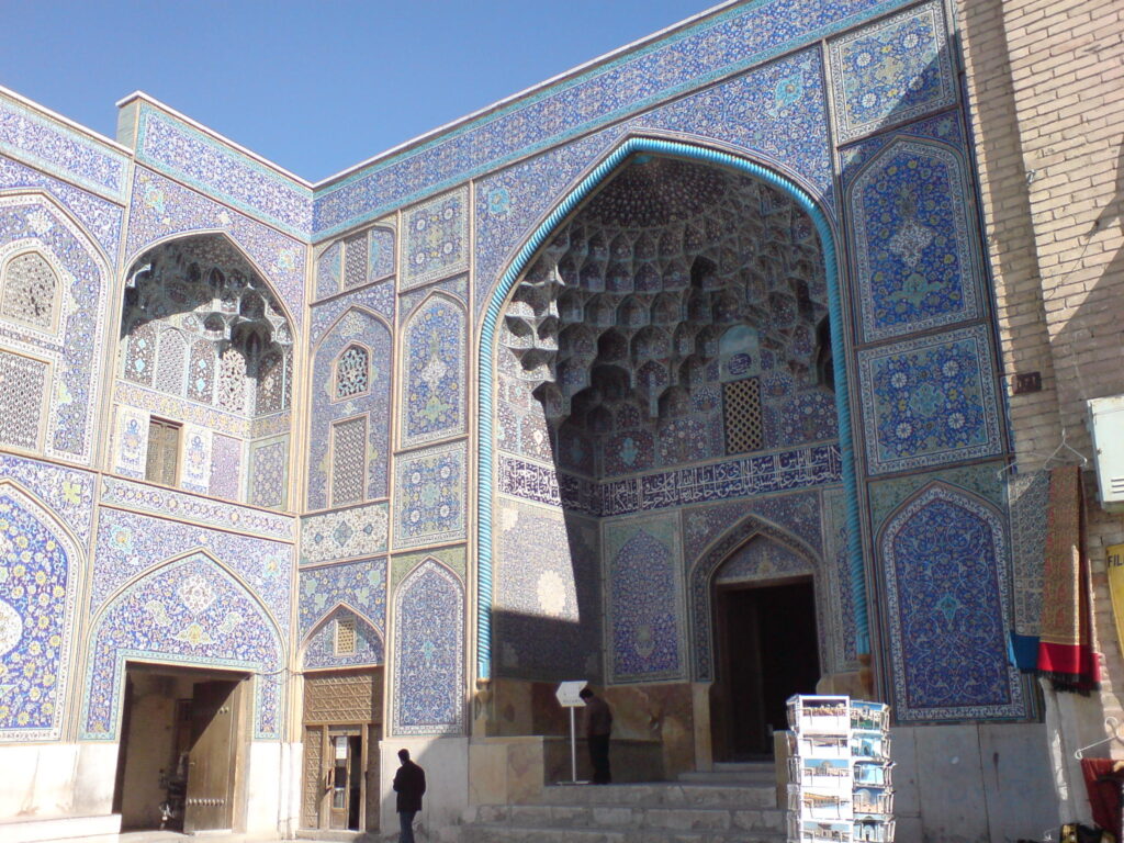 Huge mosque at end of square