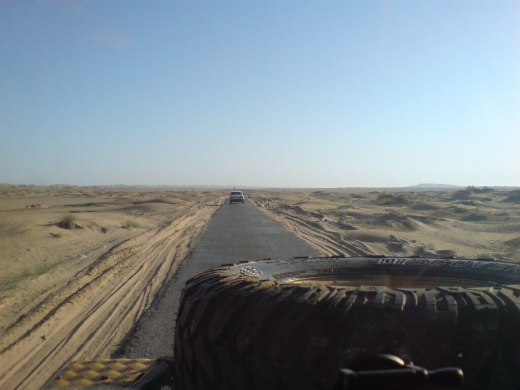 Desert road in Balochistan desert